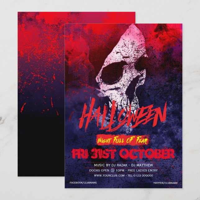 Halloween Adult Party Invitation (Front/Back)