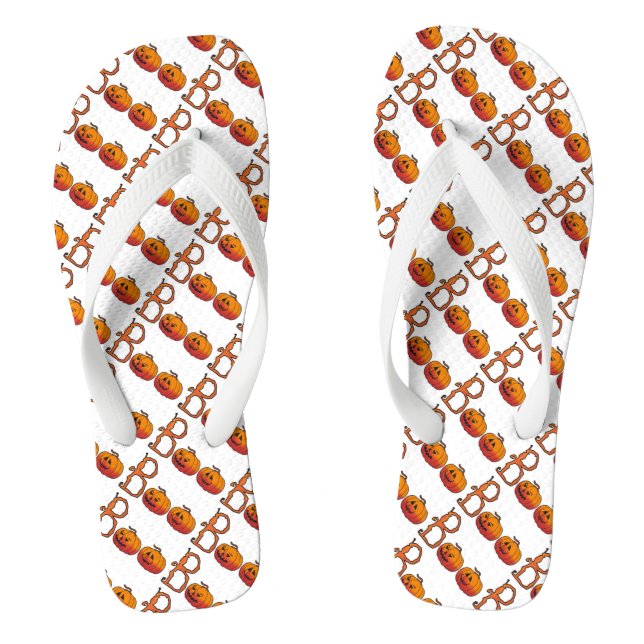 Halloween Adult, Wide Strap Flip Flops/Boo Flops (Footbed)