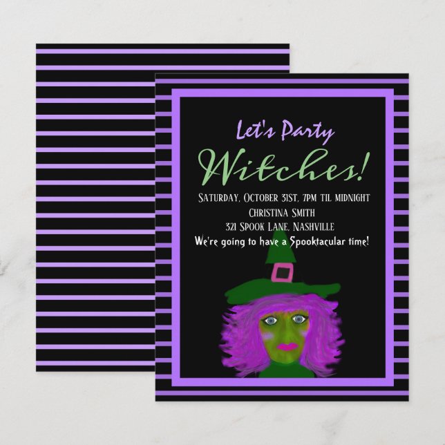Halloween Adult Witches Party Invitation (Front/Back)