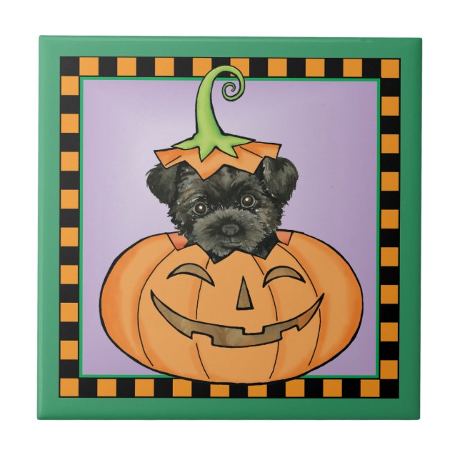 Halloween Affenpinscher Ceramic Tile (Front)