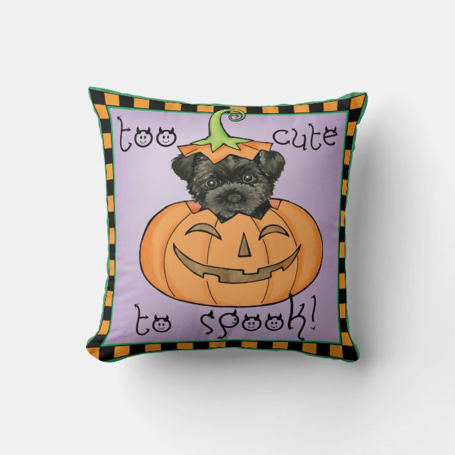 Halloween Affenpinscher Throw Pillow (Front)