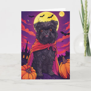 Halloween Affenpinscher Vampire Pumpkins Scary Card