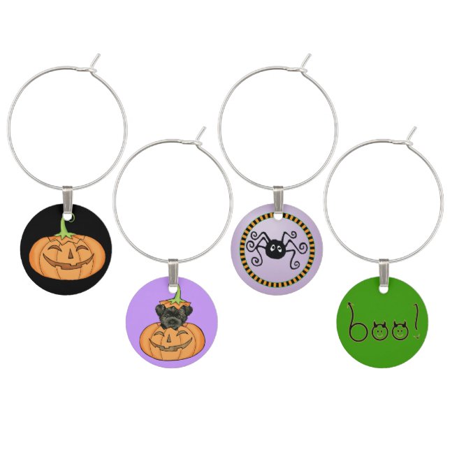 Halloween Affenpinscher Wine Charm (Staggered)