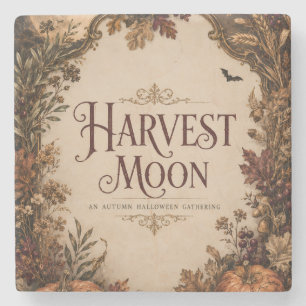 Halloween After Dark , Moody Candlelight Party Stone Coaster