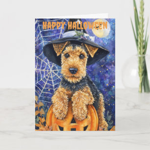 Halloween Airedale Terrier Holiday Card