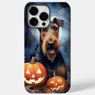 Halloween Airedale With Pumpkins Scary Case-Mate iPhone 14 Pro Max Case