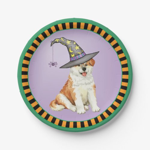 Halloween Akita Paper Plates