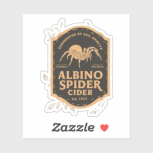 Halloween Albino Spider Cides Witchs Potion Bottle Sticker