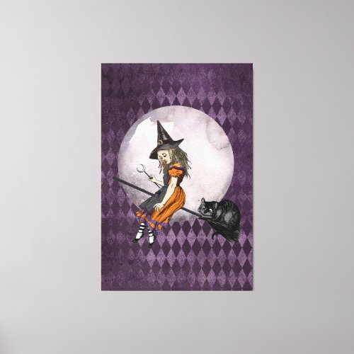 Halloween Alice in Wonderland Cheshire Cat Moon Canvas Print