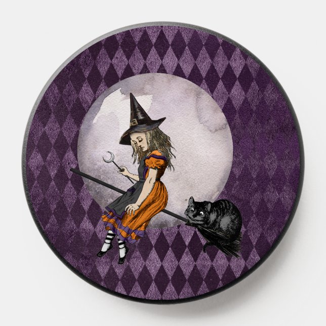 Halloween Alice in Wonderland Cheshire Cat Moon PopSocket (Popsocket)