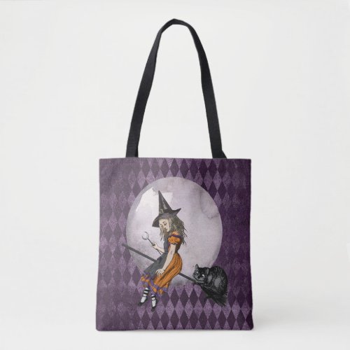 Halloween Alice in Wonderland Cheshire Cat Moon Tote Bag