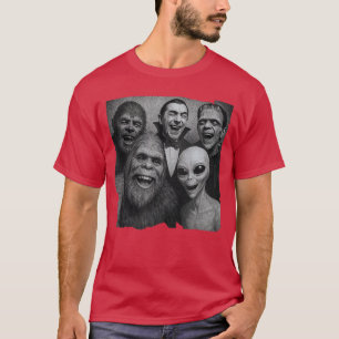 Halloween Alien Dracula Frankenstein Wolf Man Sie  T-Shirt