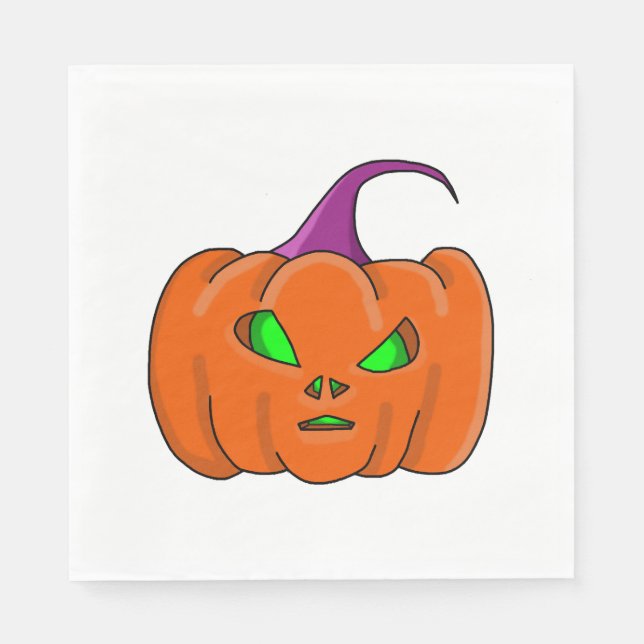 Halloween Alien Pumpkin Napkins (Front)