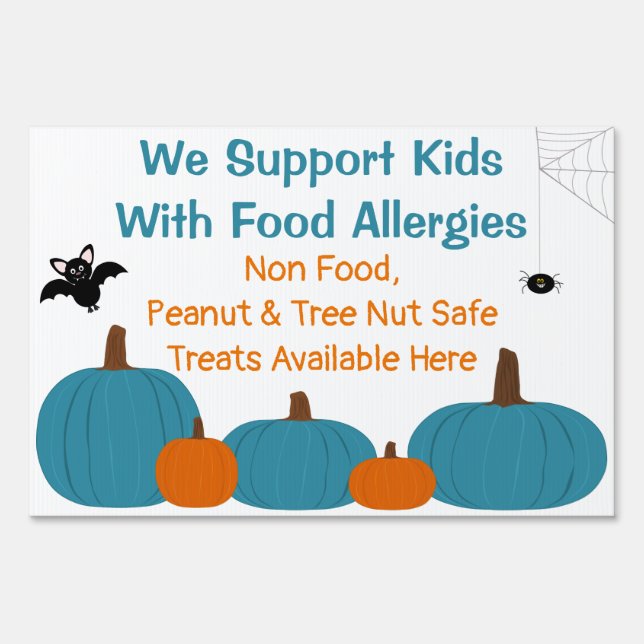 Halloween Allergy Free Teal Pumpkin Sign (Front)