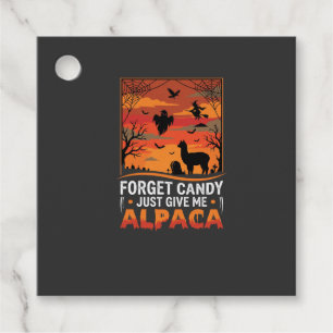 Halloween Alpaca Forget Candy Spooky Vector Design Favor Tags