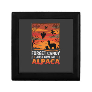 Halloween Alpaca Forget Candy Spooky Vector Design Gift Box
