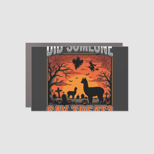 Halloween Alpaca Graveyard Did Someone Say Treat D Car Magnet