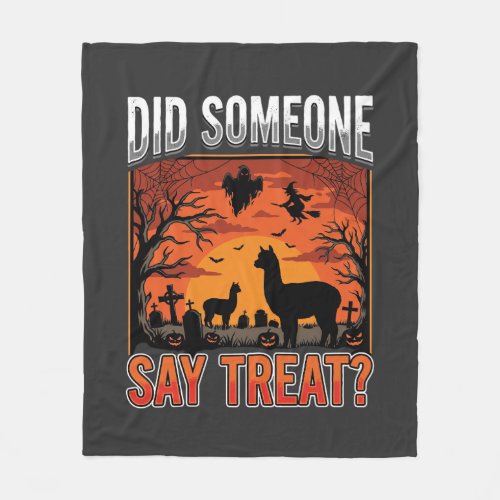 Halloween Alpaca Graveyard Did Someone Say Treat D Fleece Blanket