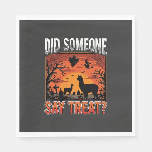 Halloween Alpaca Graveyard Did Someone Say Treat D Napkins