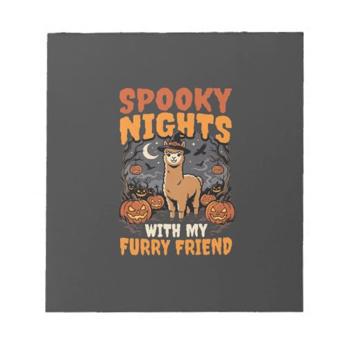 Halloween Alpaca Night Notepad