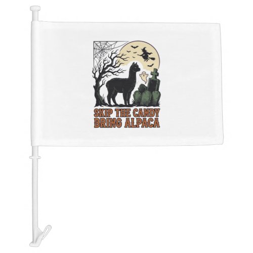 Halloween Alpaca Shirt Cute Spooky Vintage Animal  Car Flag