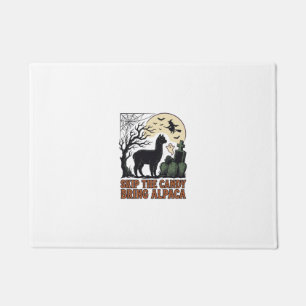Halloween Alpaca Shirt Cute Spooky Vintage Animal Doormat