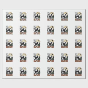 Halloween Alpaca Shirt Cute Spooky Vintage Animal  Wrapping Paper