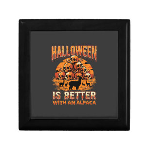 Halloween Alpaca Skull Pile Retro Horror Design Gift Box