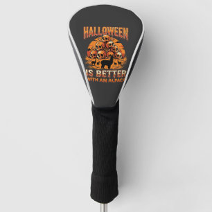 Halloween Alpaca Skull Pile Retro Horror Design Golf Head Cover