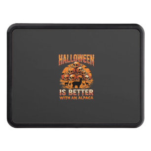 Halloween Alpaca Skull Pile Retro Horror Design Hitch Cover