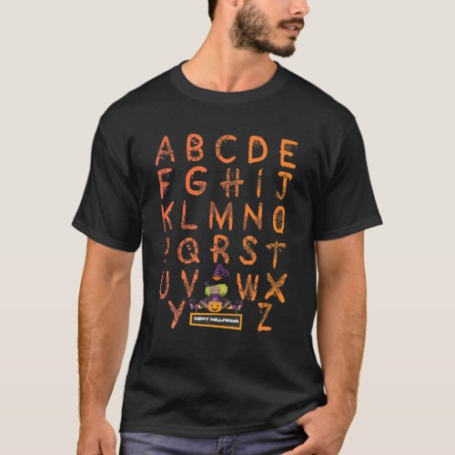 Halloween Alphabet Costume For Teacher And Kids T_Shirt