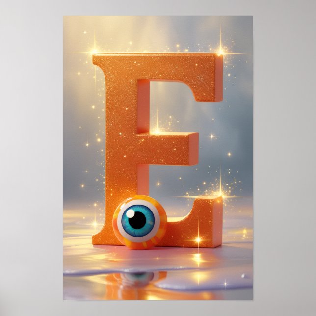 Halloween Alphabet Kids ABC Letter E Poster (Front)