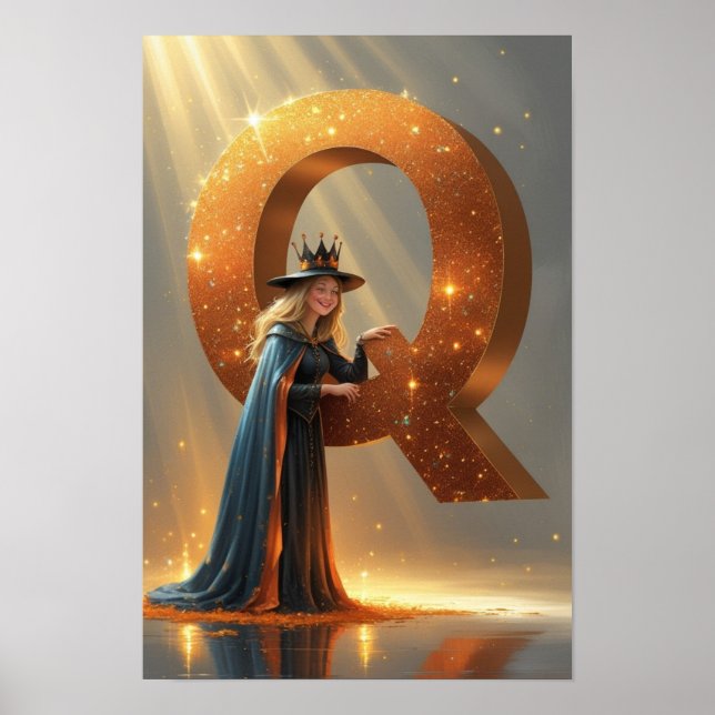 Halloween Alphabet Kids ABC Letter Q Poster (Front)