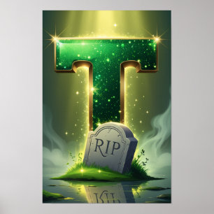 Halloween Alphabet Kids ABC Letter T Poster