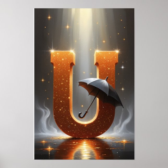 Halloween Alphabet Kids ABC Letter U Poster (Front)
