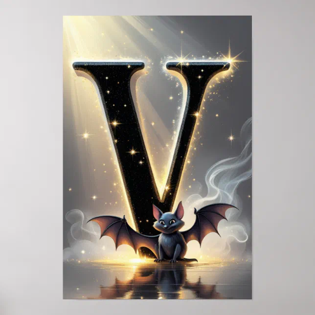Halloween Alphabet Kids ABC Letter V Poster | Zazzle