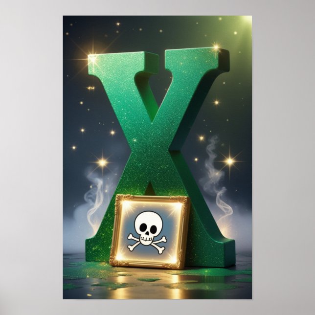 Halloween Alphabet Kids ABC Letter X Poster (Front)