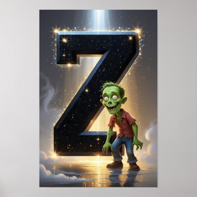 Halloween Alphabet Kids ABC Letter Z Poster (Front)