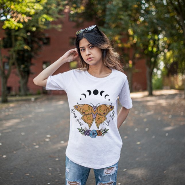 HALLOWEEN ALWAYS FIND  LIGHT CELESTIAL BUTTERFLY T-Shirt (Creator Uploaded)