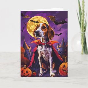 Halloween American English Foxhound Pumpkin Scary Card