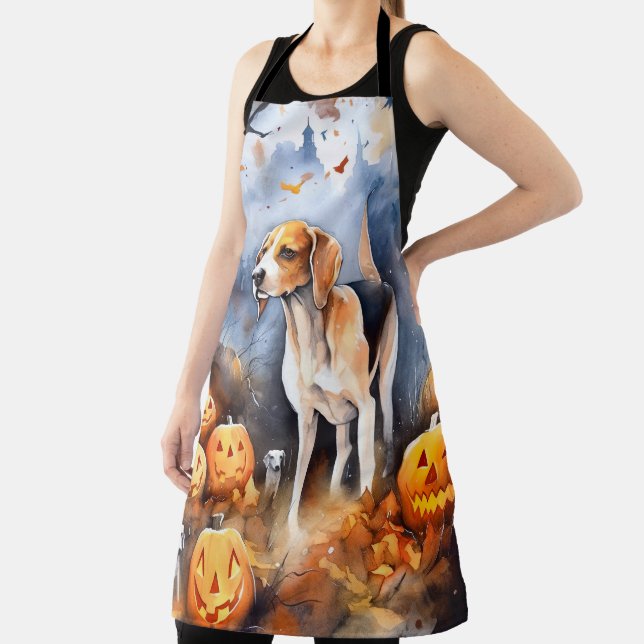 Halloween American English Foxhound With Pumpkins Apron (Insitu)