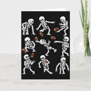 Halloween American Football Skeletons Funny Men Bo Card