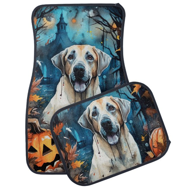 Halloween Anatolian Shepherd With Pumpkins Scary Car Floor Mat (Set)