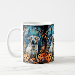 Halloween Anatolian Shepherd With Pumpkins Scary Coffee Mug