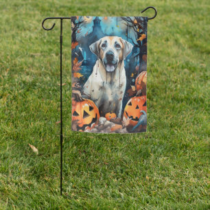Halloween Anatolian Shepherd With Pumpkins Scary  Garden Flag