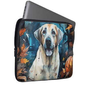 Halloween Anatolian Shepherd With Pumpkins Scary Laptop Sleeve