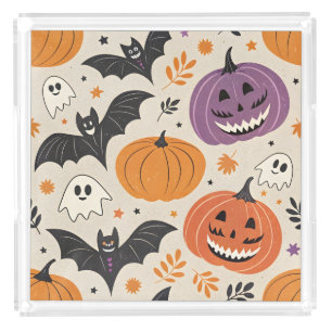 Halloween and autumn pattern acrylic tray