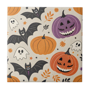Halloween and autumn pattern ceramic tile