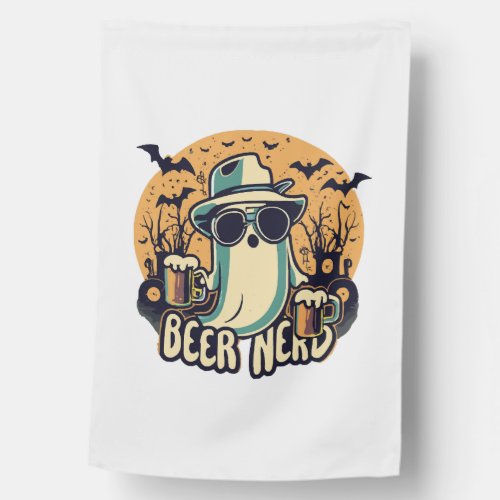 Halloween and beer party house flag