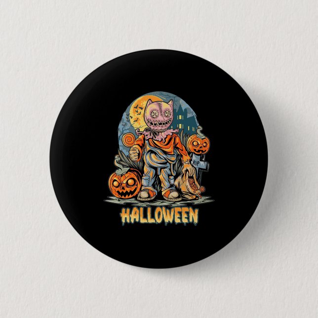 Halloween And Cat Button (Front)